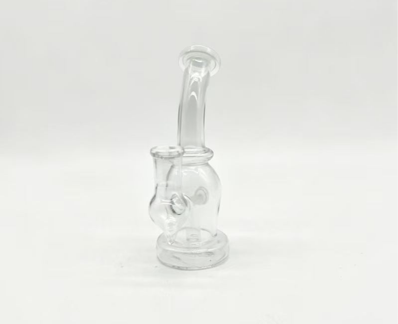 Transparent glass white jade glass ball accents the size of a palm, compact and convenient to carry, offering smooth and comfortable smoking. thumbnail 2