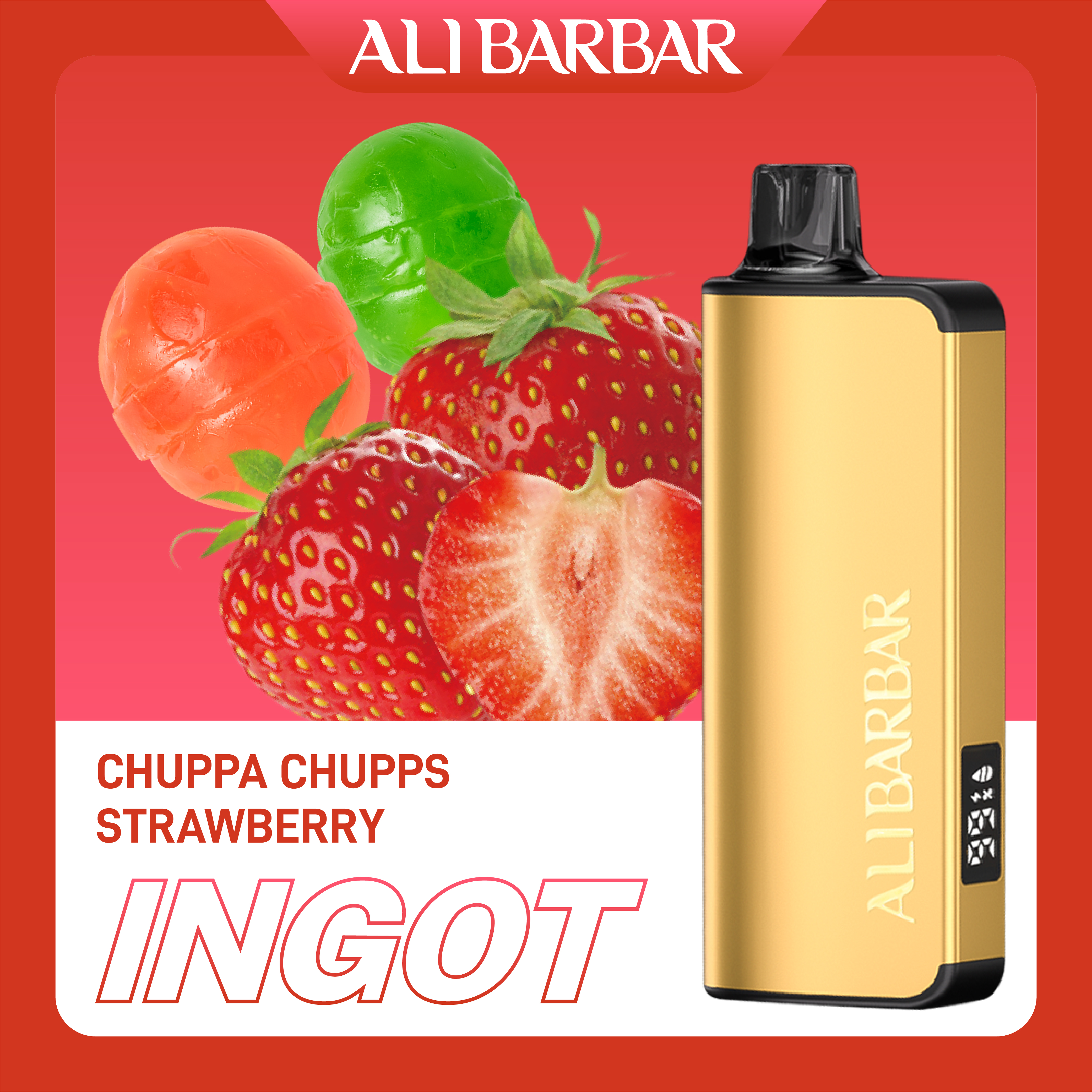 Alibarbar Ingot Chupa Chups Strawberry - Local Cig Supply Catalog