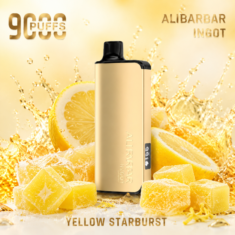 Alibarbar 9000 Puff Ingot Yellow Starburst