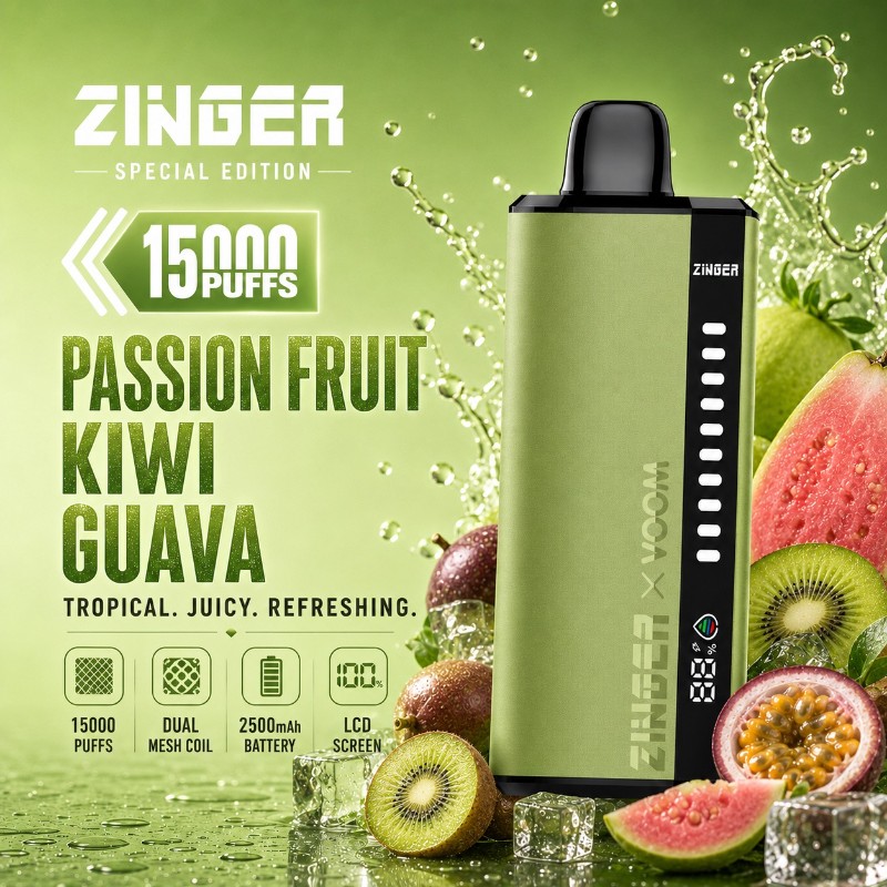 Zinger x Voom 15000 Puff - Passion Fruit Kiwi Guava