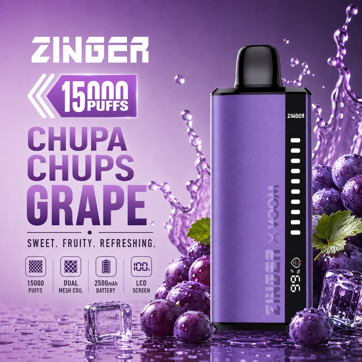 Zinger x Voom 15000 Puff - Chupa Chups Grape