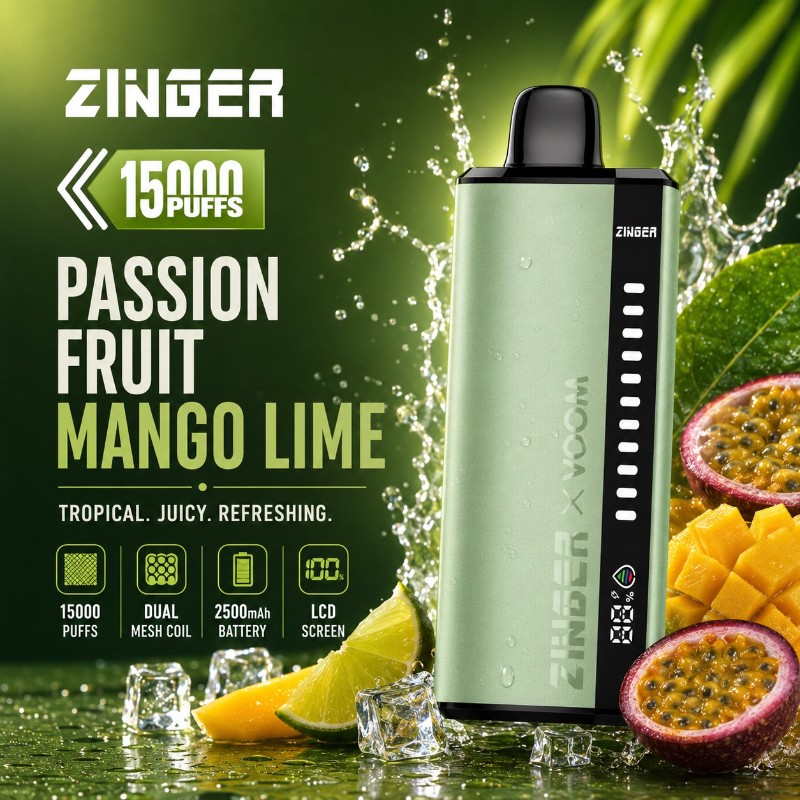 Zinger x Voom 15000 Puff - Passion Fruit Mango Lime