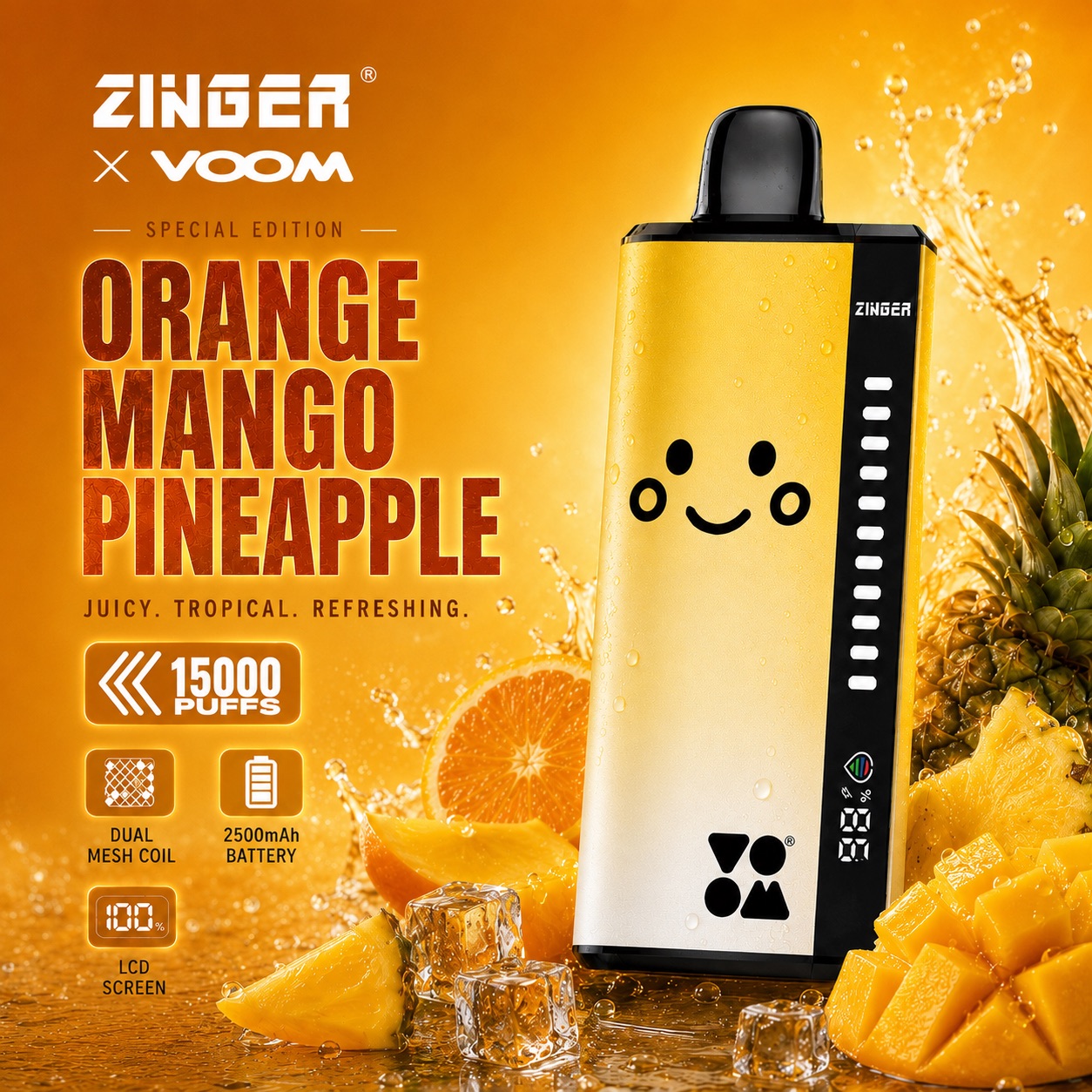 Zinger x Voom 15000 Puff - Orange Mango Pineapple