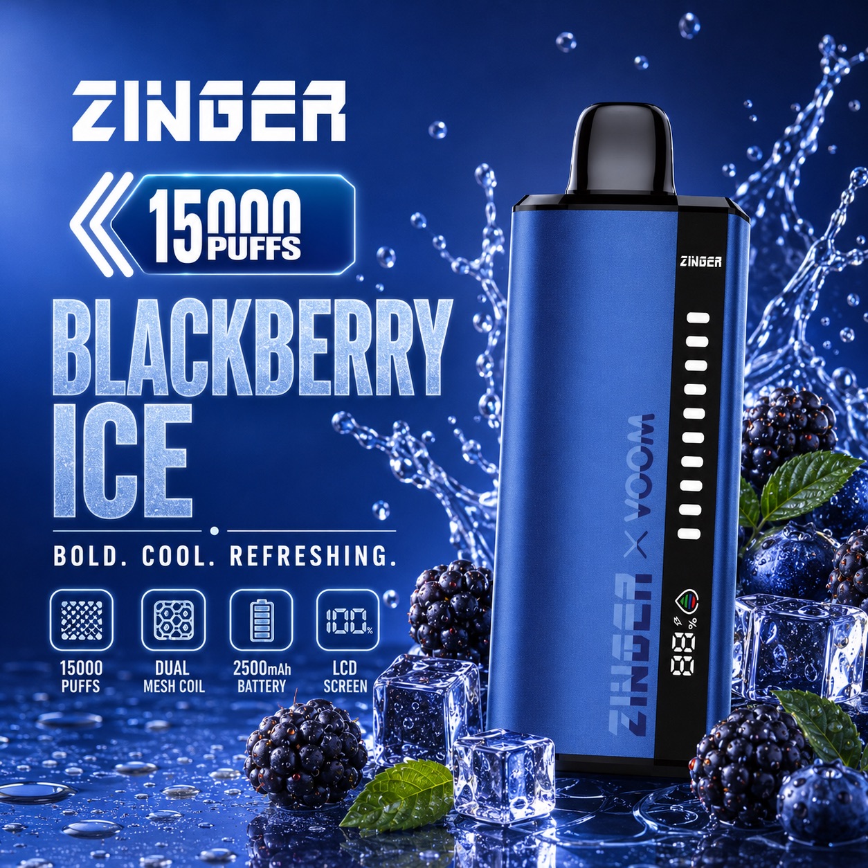 Zinger x Voom 15000 Puff - Blackberry Ice