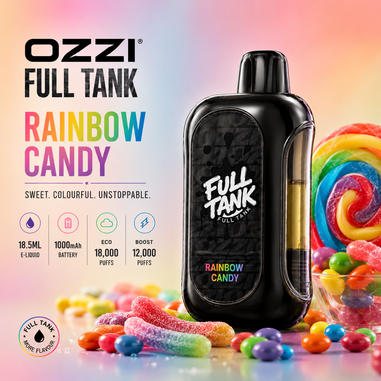ozzi full tank - rainbow candy
