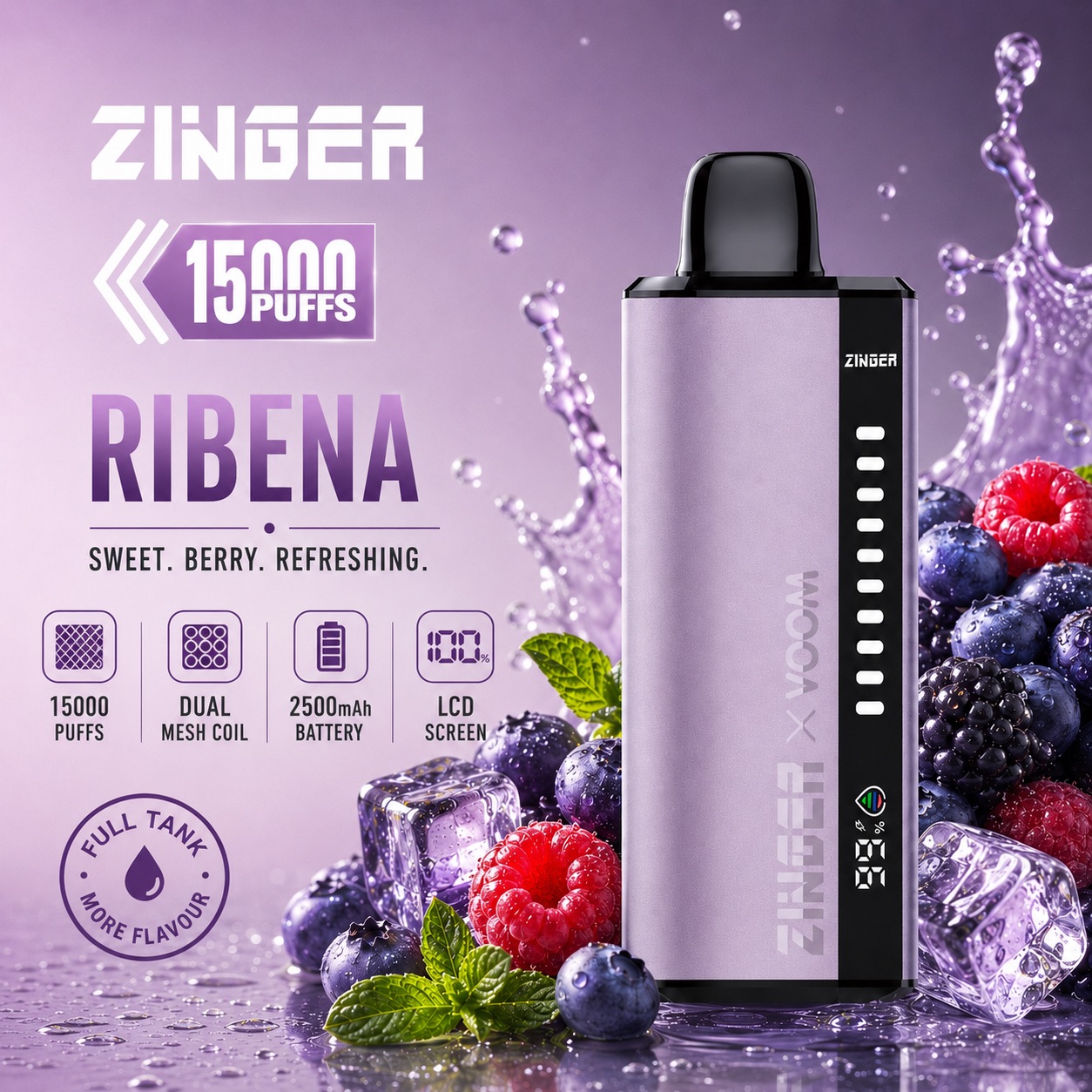 Zinger x Voom 15000 Puff - Ribena