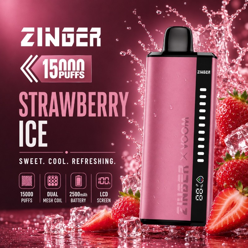 Zinger x Voom 15000 Puff - Strawberry Ice