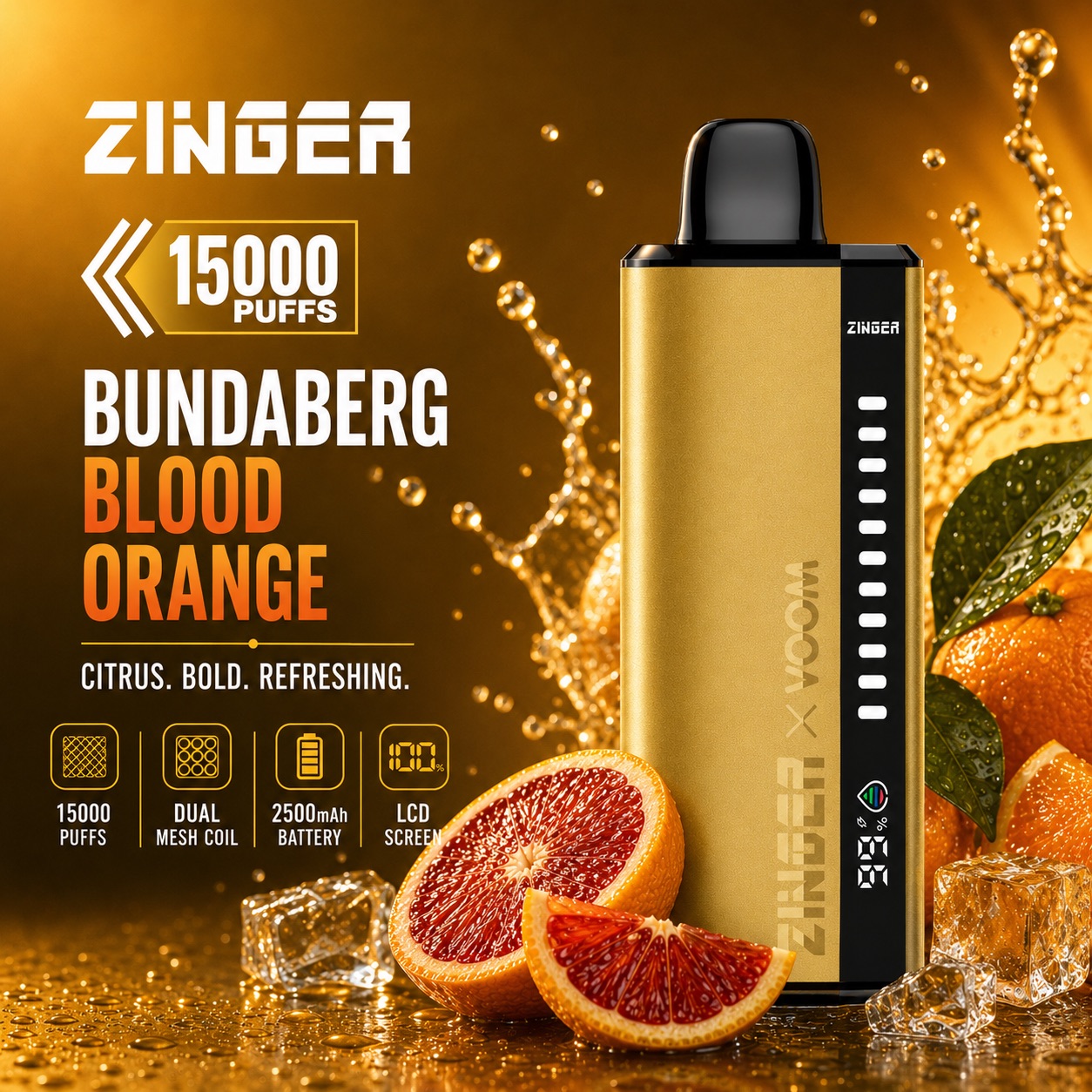 Zinger x Voom 15000 Puff - Bundaberg Blood Orange