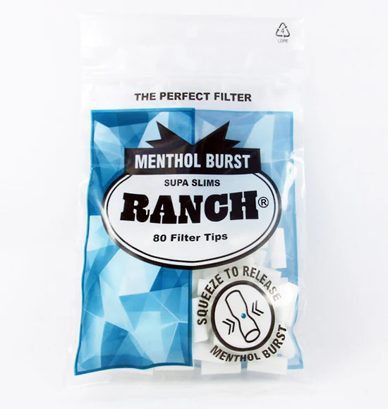 Ranch Menthol Brust Supa Slim Filter x 1 Bag