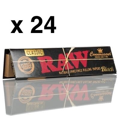Raw Black King Size Paper + Tips x 24 Booklets