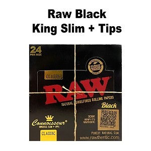Raw Black King Size Paper + Tips x 24 Booklets thumbnail 2
