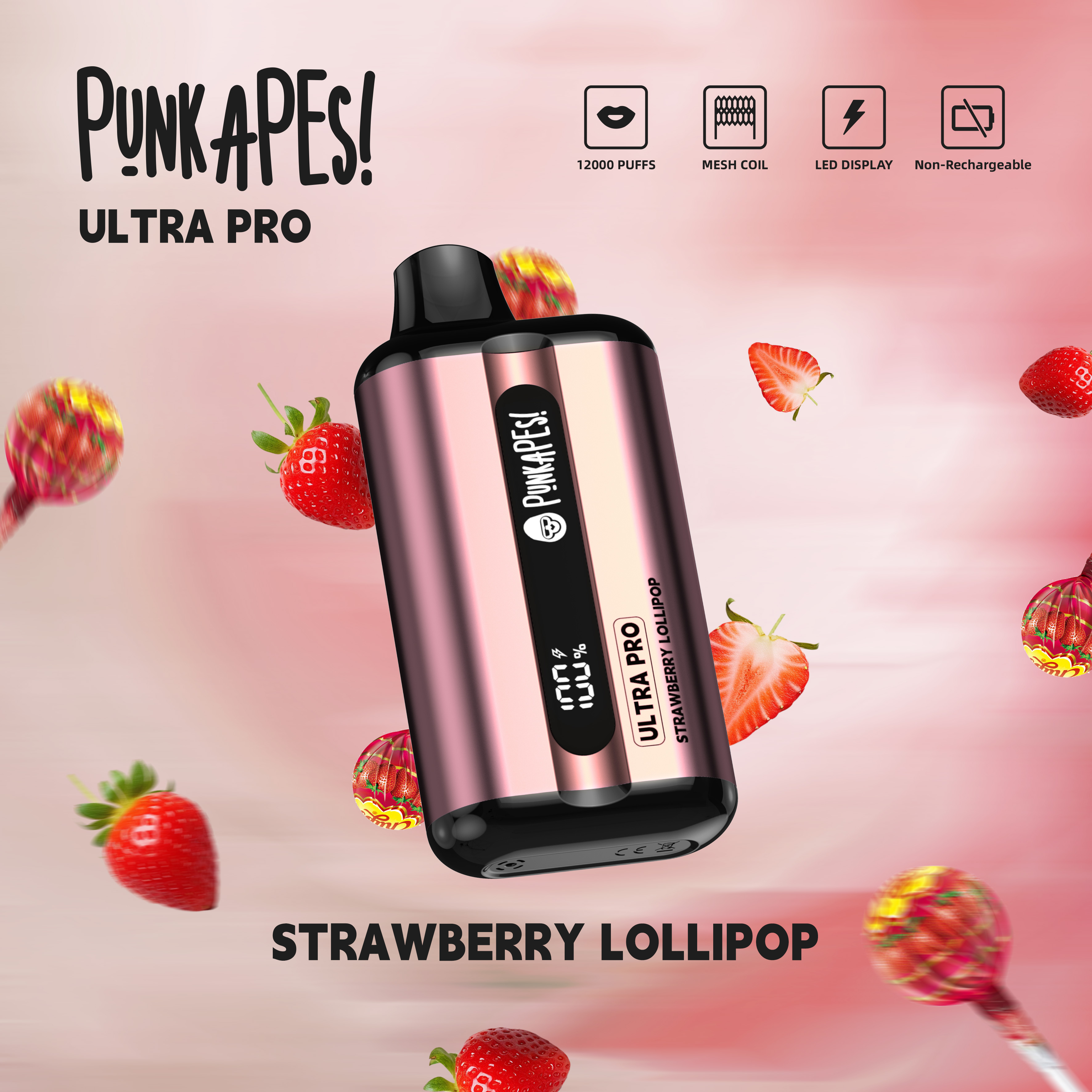 Punkapes Ultra Pro Strawberry Lollipop - VapeStore AU Catalog