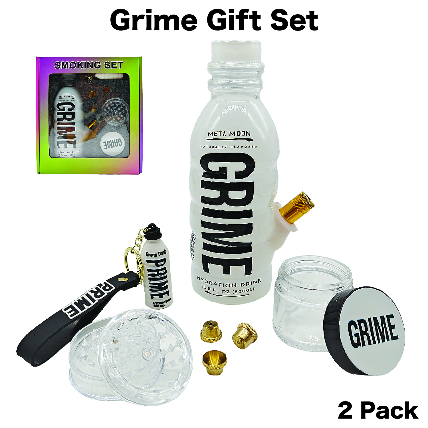 Grime Bong Set - White (PBSet-C)