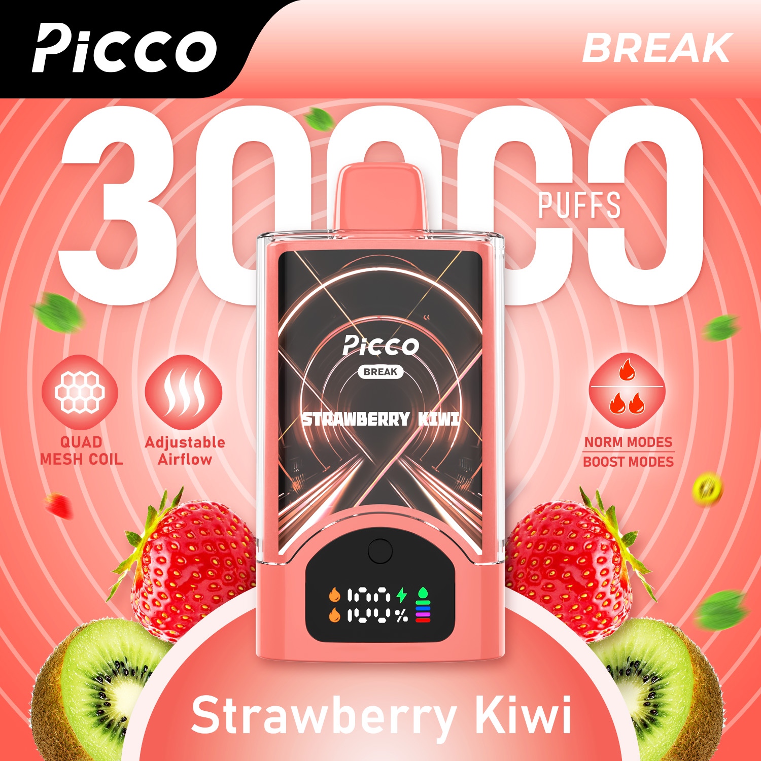Picco Break Strawberry Kiwi - VapeStore AU Catalog