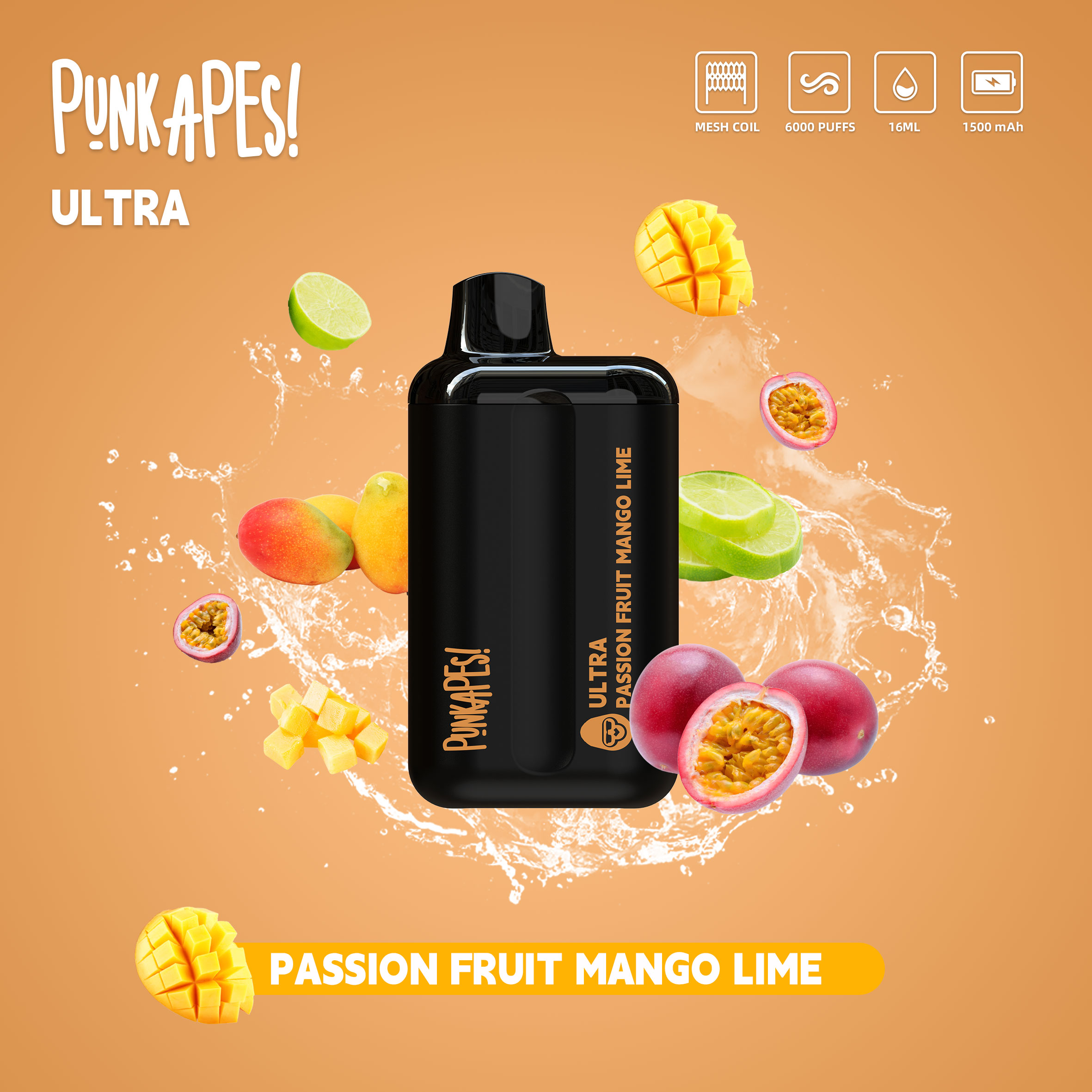 Punkapes Ultra 6K Passion Fruit Mango Lime - VapeStore AU Catalog