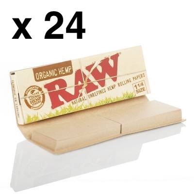 Raw Organic 1 1/4 Size Paper + Tips x 24 Booklets