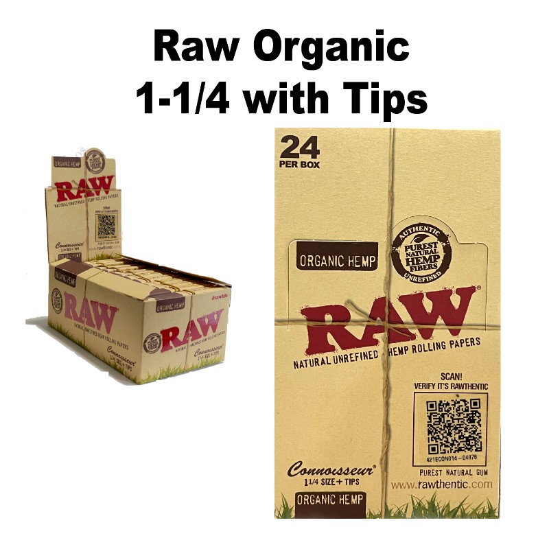 Raw Organic 1 1/4 Size Paper + Tips x 24 Booklets thumbnail 2