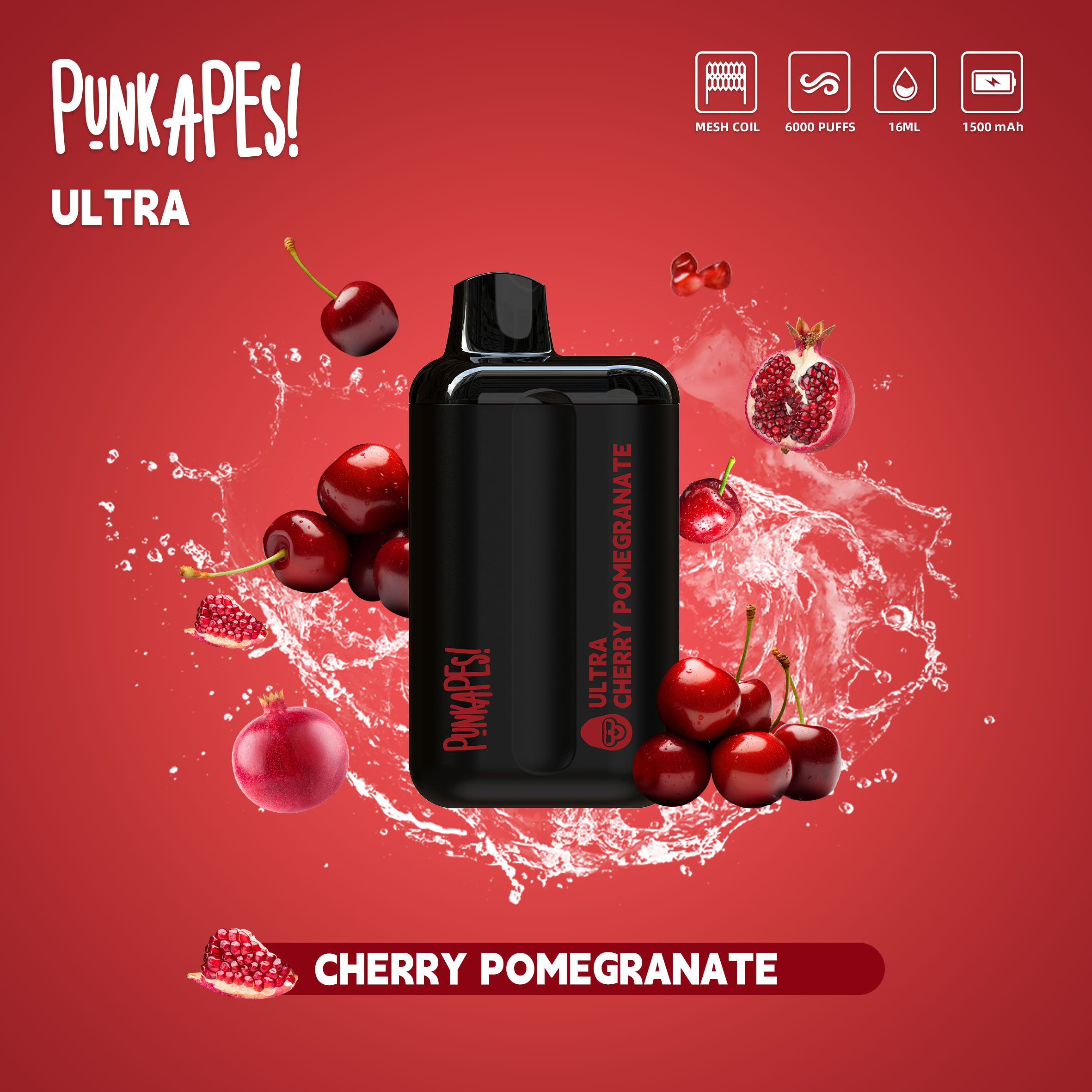 Punkapes Ultra 6K Cherry Pomegranate - VapeStore AU Catalog
