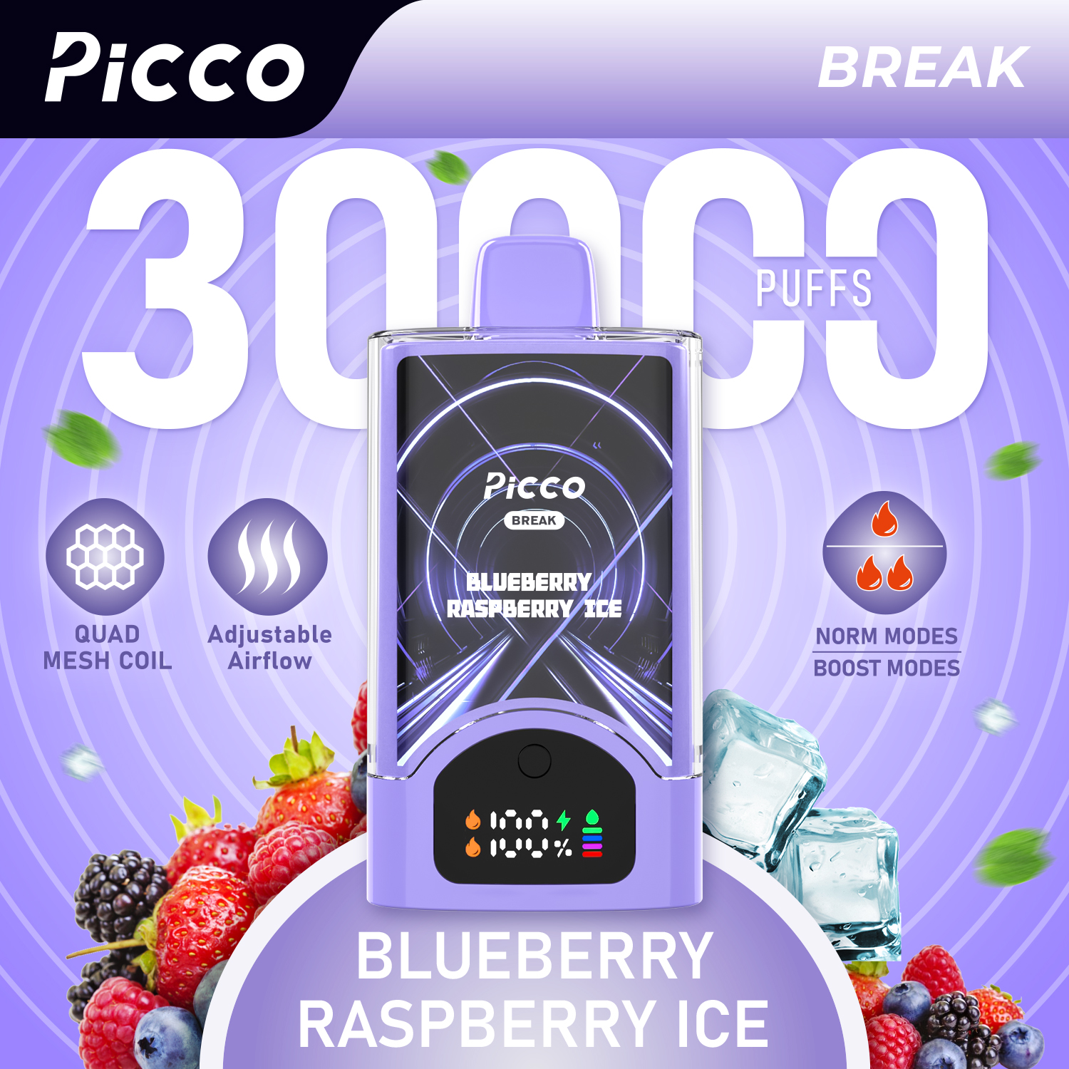 Picco Break Blueberry Raspberry - VapeStore AU Catalog