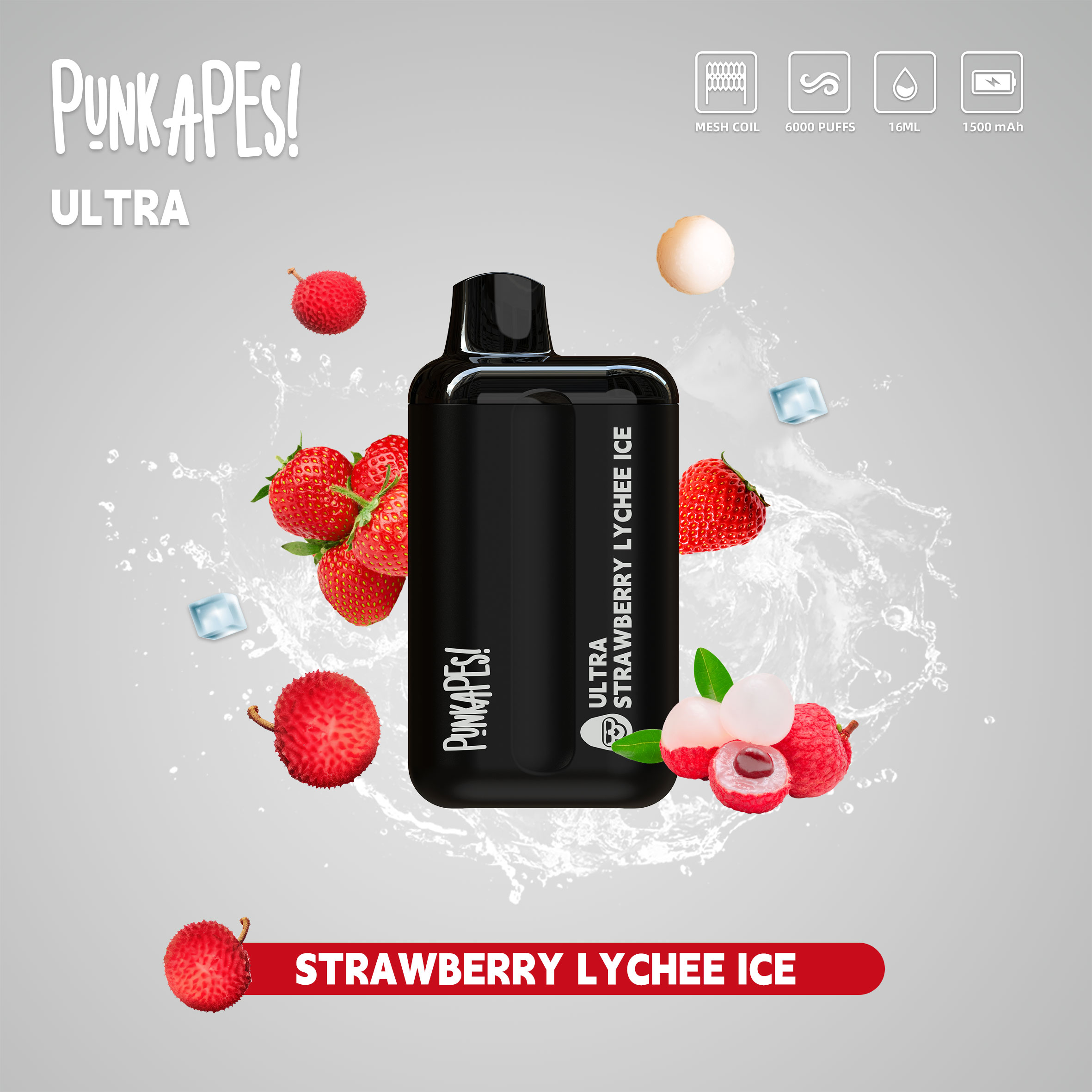Punkapes Ultra 6K Strawberry Lychee - VapeStore AU Catalog
