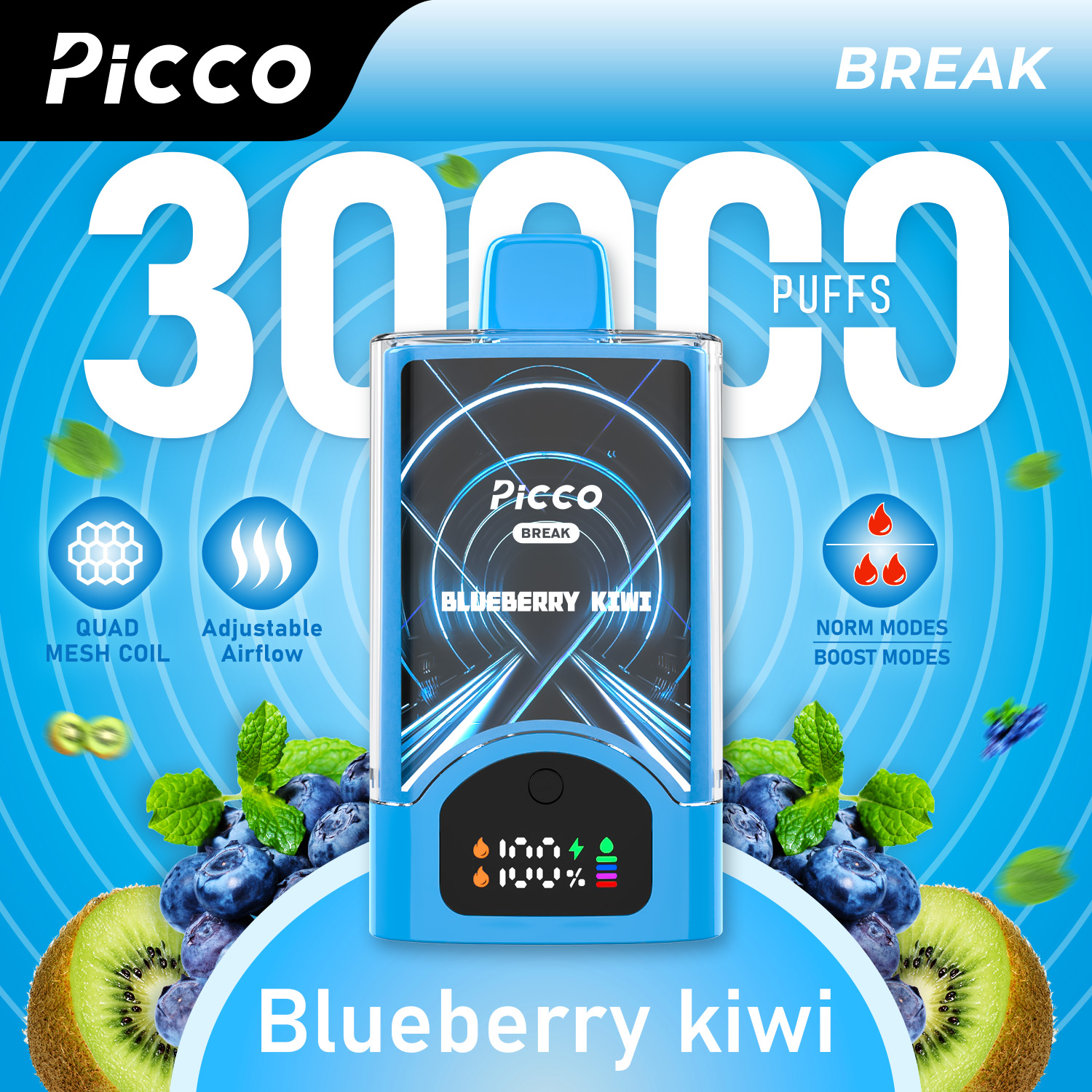 Picco Break Blueberry Kiwi - VapeStore AU Catalog