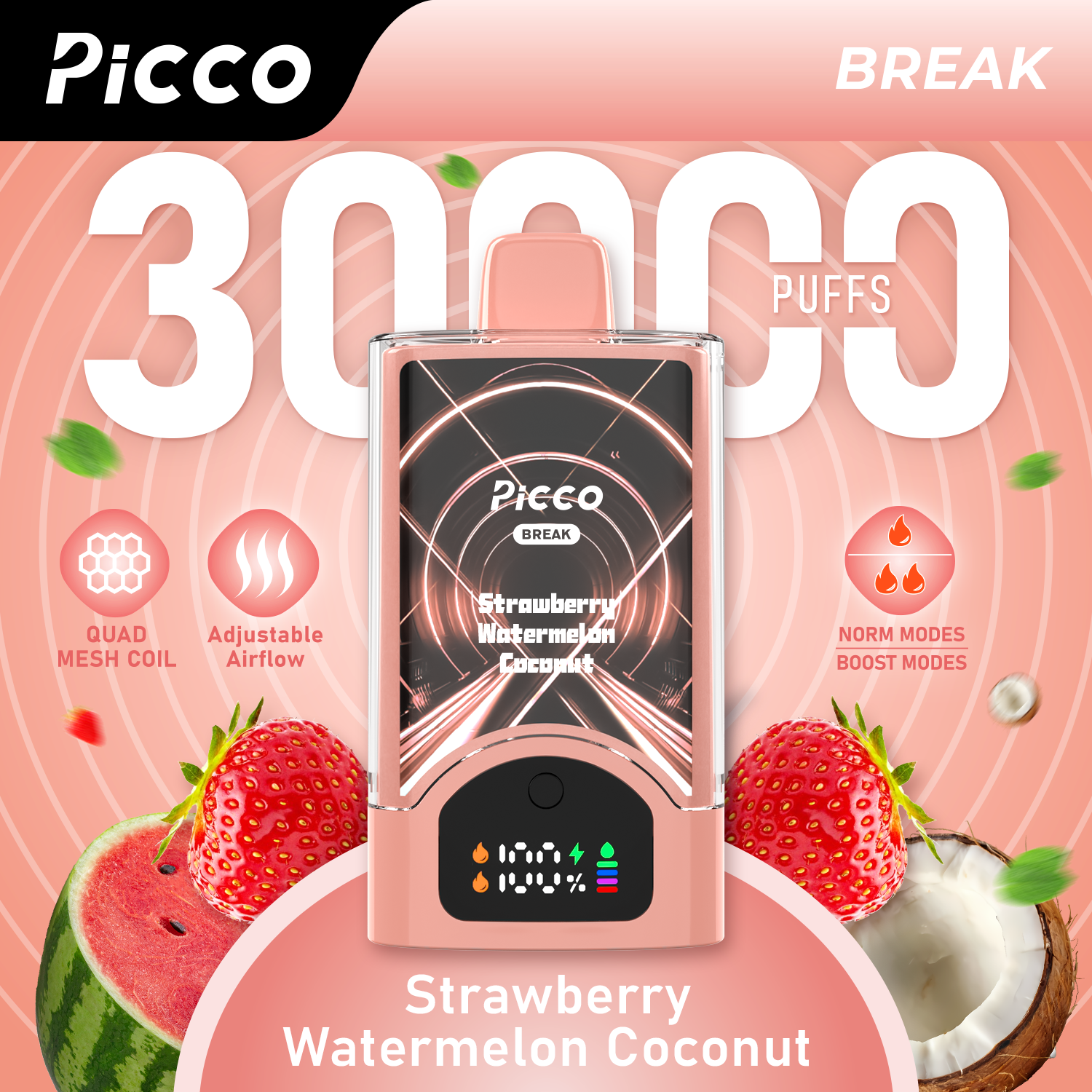 Picco Break Strawberry Watermelon Coconut - VapeStore AU Catalog